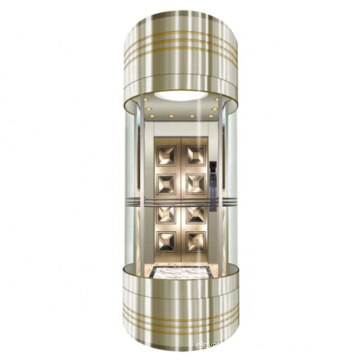 Titanium Full Glass Sightseeing Elevator Cabin Passenger Lift